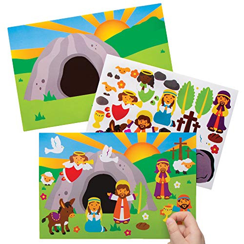 Baker Ross AT581 Holy Week Sticker Scene, Christian Craft Kits for Kids (Pack of 5)