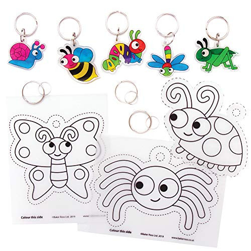 Baker Ross Bug Super Shrink Keychain Kits (8 Pack) Creative Arts and Crafts for Kids Baker Ross Bug Super Shrink Keychain Kits (8 Pack) Creative Arts and Crafts for Kids