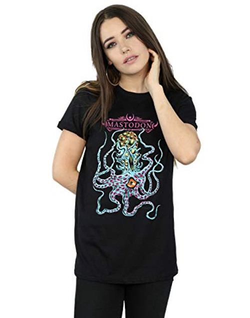 Mastodon Women's Neon Octofreak Boyfriend Fit T-Shirt Black Small Mastodon Women's Neon Octofreak Boyfriend Fit T-Shirt Black Small
