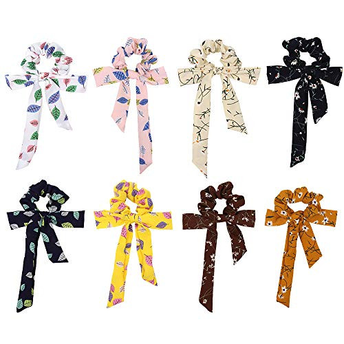 8pcs Women Hair Scrunchies Chiffon Flower Bowknot Elastics Hair Bands Scrunchy Ponytail Holder Hair Bow Hair Ties Ropes 8pcs Women Hair Scrunchies Chiffon Flower Bowknot Elastics Hair Bands Scrunchy Ponytail Holder Hair Bow Hair Ties Ropes