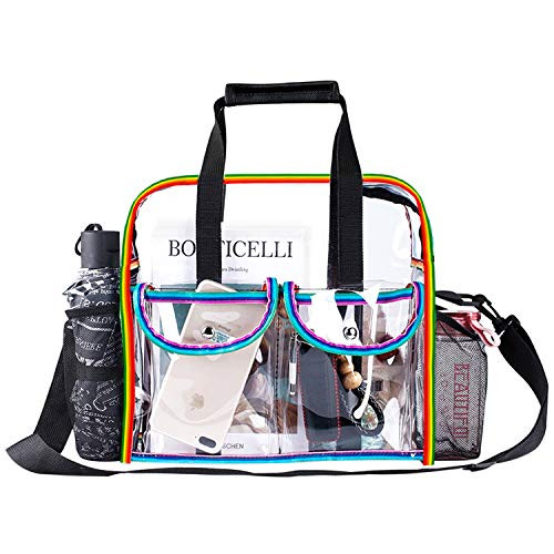 Clear Stadium Approved Bag, Transparent Tote Crossbody Bag Portable Adjustable Shoulder Waterproof Handbag for School Concerts Travel NFL NCAA & PGA