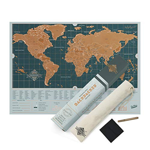 World Scratch Map Backpacker Edition Personalized World Travel Map Scratch Off Map Colorful Scratch Poster Extremely Durable Perfect Gift for Travelers Blue World Scratch Map Backpacker Edition Personalized World Travel Map Scratch Off Map Colorful Scratch Poster Extremely Durable Perfect Gift for Travelers Blue