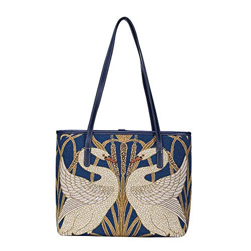 Signare Tapestry Shoulder Bag Tote Bag for Women with Walter Crane Swan (COLL-ART-WC-SWAN)