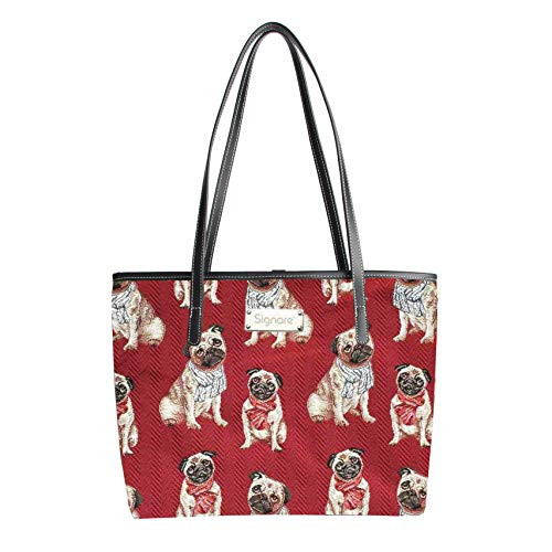 Signare Tapestry Shoulder Bag Tote Bag for Women with Pug Dog Design (COLL-PUG)