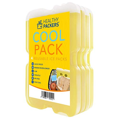 Healthy Packers Ice Pack for Lunch Box - Freezer Packs - Original Cool Pack | Slim & Long-Lasting Ice Packs for Your Lunch or Cooler Bag (Yellow)