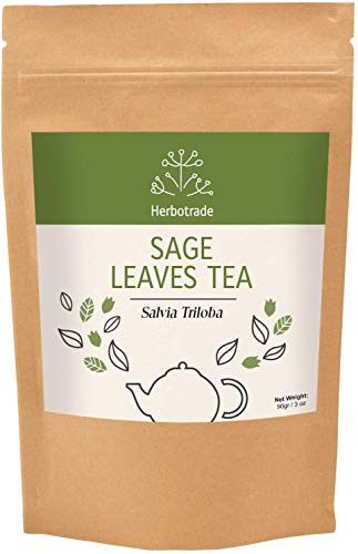 100% Pure Greek Sage (Salvia fruticosa / Triloba) dried leaves Natural Wildcrafted Herbal Tea (Loose) 3 oz / 90gr by Teliaoils in Resealable Pouch