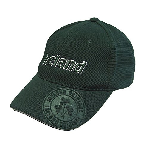 Traditional Craft Baseball Cap With Embroidered Ireland Lettering and Embossed Shamrock Crest