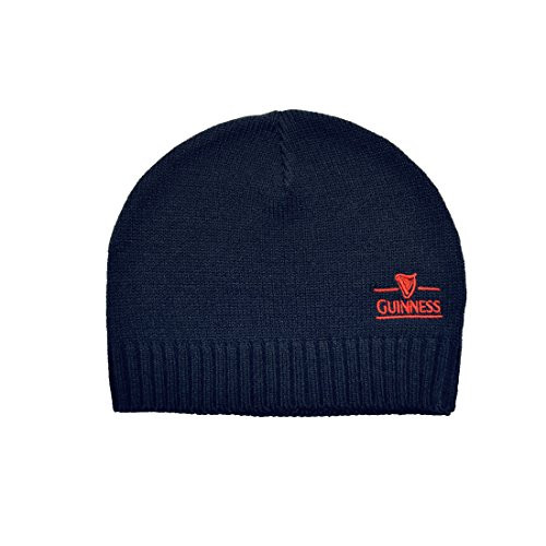 Guinness Beanie Hat With Red Harp Logo, Navy Colour