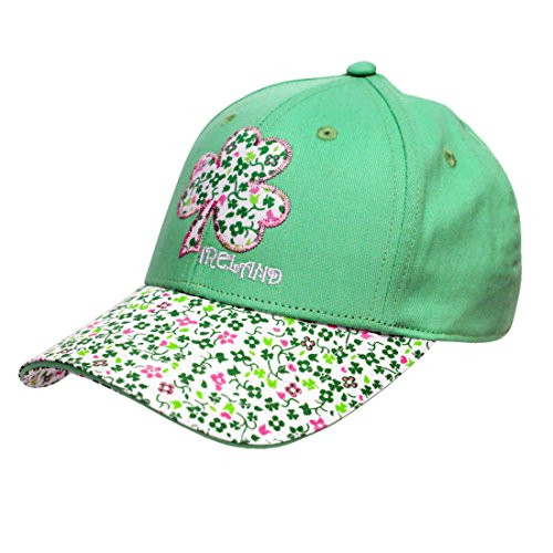 Traditional Craft Apple Green Ireland Floral Print Shamrock Kids Baseball Cap