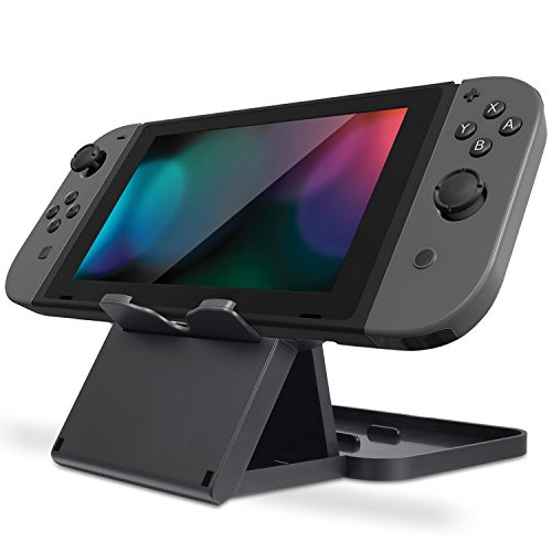 Fosmon Adjustable Nintendo Switch Compact Playstand, Foldable Multi Angle Holder with Air Vent Access Stand for Nintendo Switch - Black