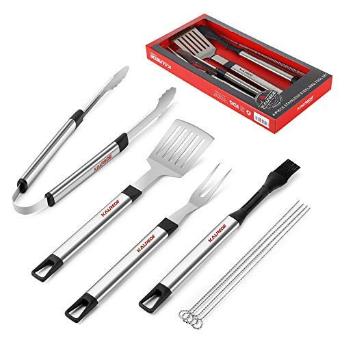 KALREDE BBQ Tools Grilling Tools Set with Case- Heavy Duty Barbecue Tools BBQ Tool Set of 8- Stainless Steel Grill Tools Set for Men or Outdoor Grill Gas Grill-BBQ Accessories