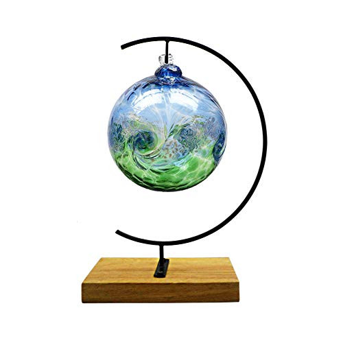 Awesomes Terrarium Ornament Display Stand Metal Stand Air Plant Stand Flower Pot Stand Holder Iron Pothook Stand for Hanging Glass Terrarium Globe Ball (Rectangle Wood, Black)