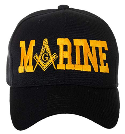 United States Marine Corps Masonic Square and Compass Embroidered Black Baseball Cap United States Marine Corps Masonic Square and Compass Embroidered Black Baseball Cap