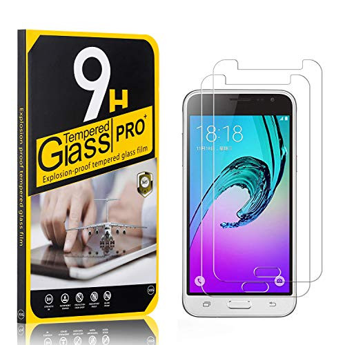 Screen Protector for Galaxy J3 / J3 2016, Bear Village 9H Hardness Tempered Glass Screen Protector, HD Crystal Clear Screen Protector Film for Samsung Galaxy J3 / J3 2016, 2 Pack Screen Protector for Galaxy J3 / J3 2016, Bear Village 9H Hardness Tempered Glass Screen Protector, HD Crystal Clear Screen Protector Film for Samsung Galaxy J3 / J3 2016, 2 Pack