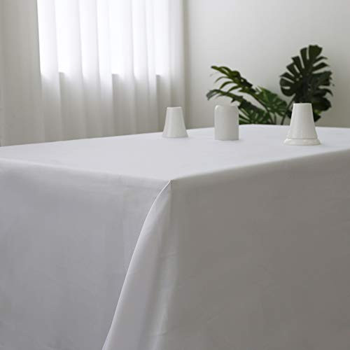 Zdada White Rectangle Polyester Tablecloth - 50x80'' Washable Polyester Tablecloth for Wedding Restaurant Party Banquet Decor
