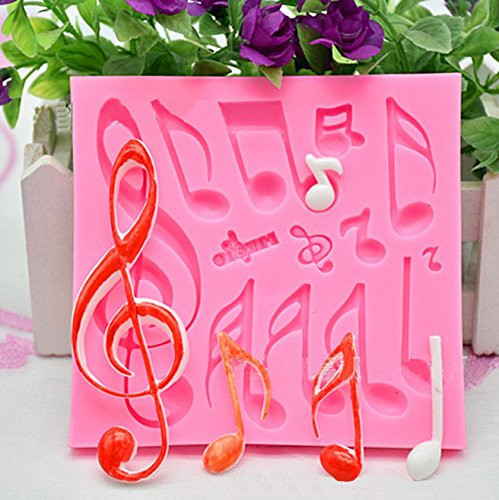 KOOTIPS DIY Large Music Note Cookie Cutter Cake Silicone Mould Fondant Sugarcraft Cookie Plunger Cutter Mold Decorating Tools