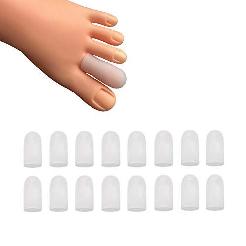 16 Pieces Gel Toe Caps, Silicone Toe Protector Toe Covers, Gel Toe Cushion to Protect Toe from Rubbing, Ingrown Toenails, Corns, Blisters, Hammer Toes and Other Painful Toe Problems (White) 16 Pieces Gel Toe Caps, Silicone Toe Protector Toe Covers, Gel Toe Cushion to Protect Toe from Rubbing, Ingrown Toenails, Corns, Blisters, Hammer Toes and Other Painful Toe Problems (White)