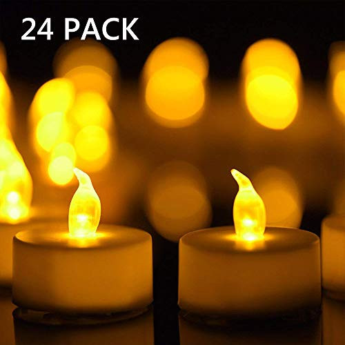 CANDLE CHOICE Flameless LED Tea Light Candles,Votive Battery-Powered LED Tealight Candles,Flickering Fake Candles (24 Pack)