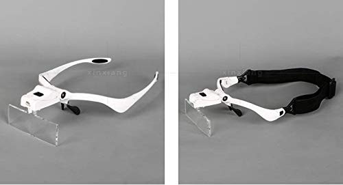 F.S Headband Magnifier LED Illuminated Head Magnifying Glasses 1.0X/1.5X/2.0X/2.5X/3.5X (F.4X)