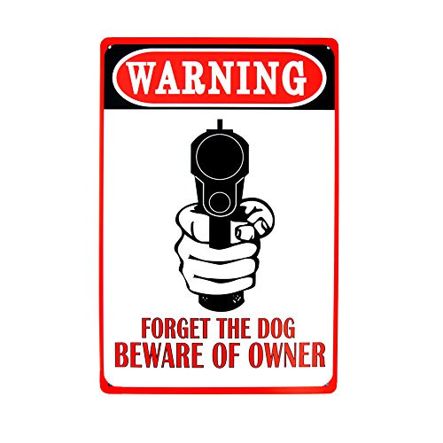 Warning Forget The Dog Beware of Owner Metal Tin Sign Wall Decor Art 12"x8" Outdoor Use