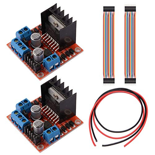 DAOKI 2 PCS L298N Motor Drive Controller Board DC Dual H-Bridge Robot Stepper Motor Control and Drives Module for Arduino Smart Car Power UNO MEGA R3 Mega2560 with Dupont Cable