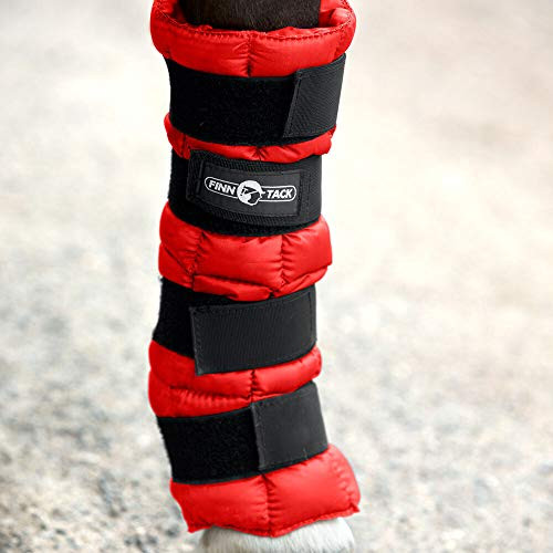 HORZE Finntack Pro Cooling Therapy Ice Wrap for Horses - 1 Size - Single (Red)