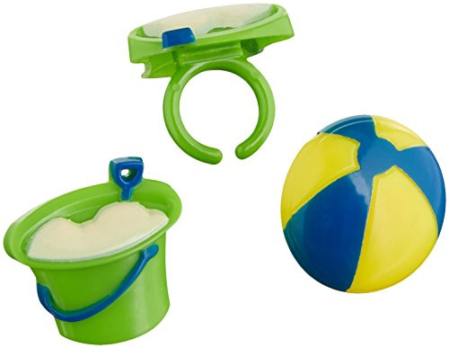 Oasis Supply Beachball and Pail Summertime Cupcake Decorating Topper Rings, 24 count -(OA3510)