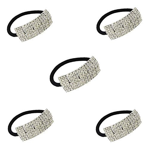 Xiwstar 5Pcs Chic Rhinestone Hair Bands Elastic Crystal Hair Ties Hairband Women Ponytail Holders Scrunchies Hair Accessories Xiwstar 5Pcs Chic Rhinestone Hair Bands Elastic Crystal Hair Ties Hairband Women Ponytail Holders Scrunchies Hair Accessories