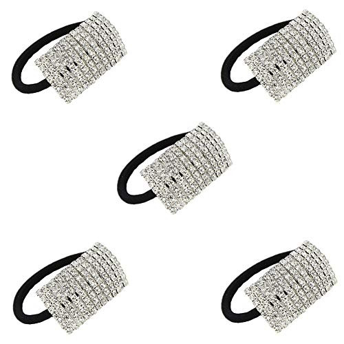 Xiwstar 5Pcs Women's Hair Bands Fashion Crystal Rhinestone Hair Ties Hairties Scrunchies Hair Accessories Ponytail Holder Xiwstar 5Pcs Women's Hair Bands Fashion Crystal Rhinestone Hair Ties Hairties Scrunchies Hair Accessories Ponytail Holder