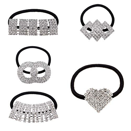 Xiwstar 5Pcs Elastic Hair Scrunchies Bands Crystal Rhinestone Hair Ties Accessories Ponytail Holder Headbands for Women Girls Xiwstar 5Pcs Elastic Hair Scrunchies Bands Crystal Rhinestone Hair Ties Accessories Ponytail Holder Headbands for Women Girls