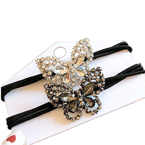 Xiwstar 2Pcs Elegant Women Girls Hair Scrunchies Crystal Rhinestone Butterfly Hair Ties Bands Accessories Ponytail Holder Xiwstar 2Pcs Elegant Women Girls Hair Scrunchies Crystal Rhinestone Butterfly Hair Ties Bands Accessories Ponytail Holder
