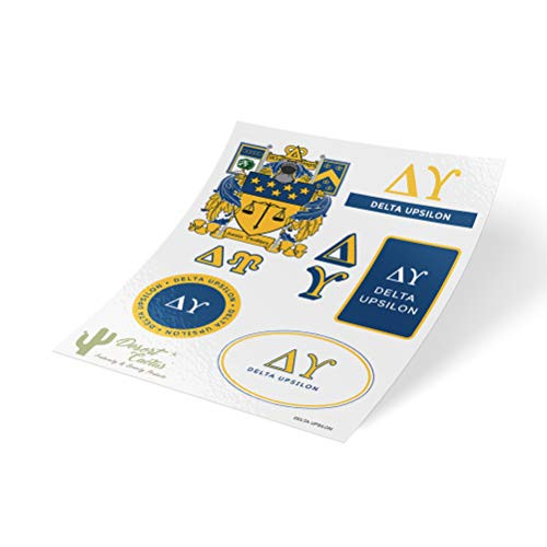Delta Upsilon Standard Sticker Sheet Decal Laptop Water Bottle Car DU (Full Sheet - Standard)