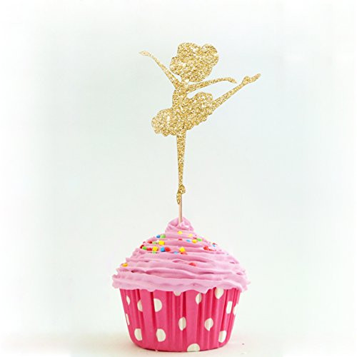 Ballerina Party Cupcake Topper Color Gold 12 Pack Cupcake Topper Decoration Cake Graduation baby shower Ballerina Party Cupcake Topper Color Gold 12 Pack Cupcake Topper Decoration Cake Graduation baby shower
