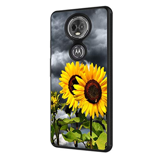 Moto E5 Plus Case, Moto E5 Supra Case,BOSLIVE Sunflower Grey Sky Background Design TPU Slim Anti-Scratch Protective Cover Case for Motorola Moto E5 Plus 2018