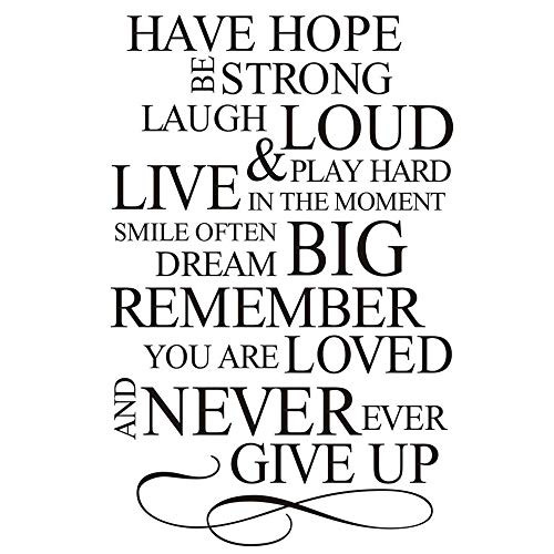 Home Find Have Hope Be Strong Laugh Loud Play Hard Live in The Moment Inspiring Quotes Arts Decals Inspirational Lettering Vinyl Wall Stickers for Study Office Living Room 20.8 inches x 33 inches