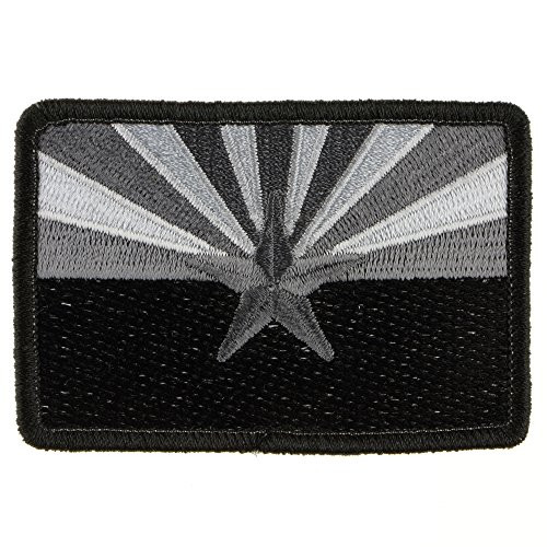 LiZMS Tactical Patch : Arizona Flag - Black - Hook and Loop Fasteners