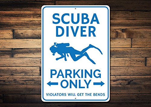 NIUMEA Scuba Diver Parking Sign, Scuba Decor, Scuba Diver Gift, Gift for Scuba Lover, Scuba Diving Aluminum Quality Metal Signs 12 X 18 Inch Large NIUMEA Scuba Diver Parking Sign, Scuba Decor, Scuba Diver Gift, Gift for Scuba Lover, Scuba Diving Aluminum Quality Metal Signs 12 X 18 Inch Large