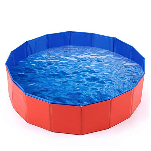 mcgrady1xm Collapsible Pet Dog Bath Pool, Kiddie Pool Hard Plastic Foldable Bathing Tub PVC Outdoor Pools for Dogs Cat Kid