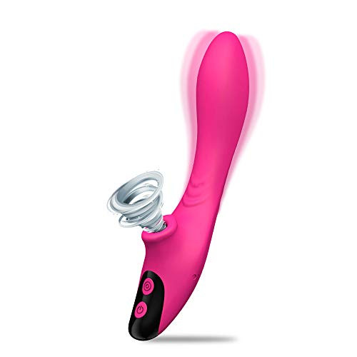 Maison-Market Clitoral Vibrator Sucking Dildo, G-spot USB Rechargeable Clitoris Stimulator Waterproof Clit Sucking Toys with 9 Vibration and Sucking Modes for Women and Couple Play(Pink)