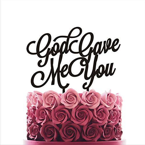 Wedding Cake Toppers, God Gave Me You Cake Topper, Cake Toppers, Cake Topper Wedding, Cake Toppers, Birthday Cake topper, Happy Birthday Cake Topper (width 6", white)