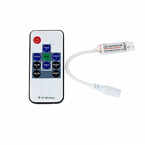EPBOWPT RF Mini RGB Remote Controller 10Keys, DC 5V-24V MAX 12A Wireless Controller for 5050 3528 LED RGB Strip Lights