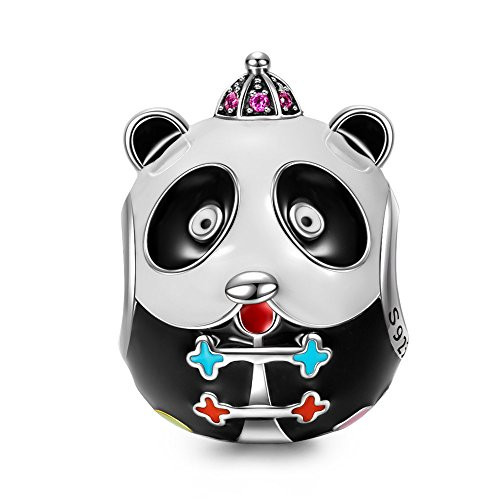 NinaQueen Kung Fu Panda 925 Sterling Silver Enamel Cubic-Zirconia Happy Family Animal Charms Fit pandöra Charms for Bracelets Necklace Birthday Anniversary Christmas Gifts For Women Wife Her Teen Girl