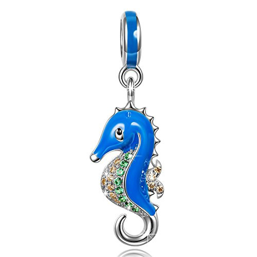 NinaQueen Miss Hippocampus 925 Sterling Silver Blue Dangle Charms Fit pandöra Charms for Bracelet Necklace Jewelry Christmas Gifts For Women Birthday Anniversary Gifts For Her Girls Wife Mom Daughter NinaQueen Miss Hippocampus 925 Sterling Silver Blue Dangle Charms Fit pandöra Charms for Bracelet Necklace Jewelry Christmas Gifts For Women Birthday Anniversary Gifts For Her Girls Wife Mom Daughter