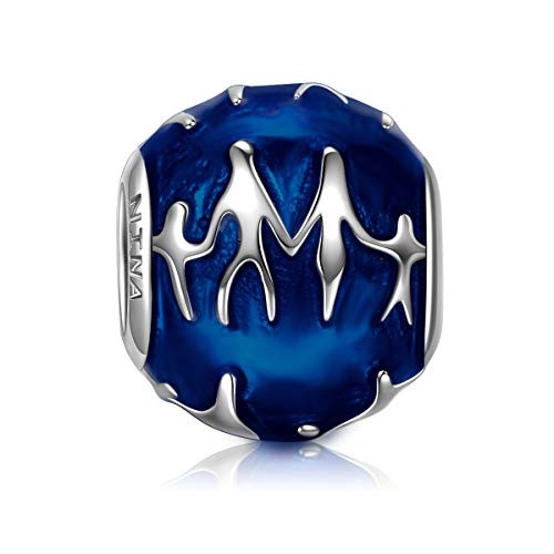 NinaQueen Family 925 Sterling Silver Blue Enamel Round Shape Bead Charms Fit pandöra Charms for Bracelets Necklace Jewelry Christmas Gifts for Women Birthday Anniversary Gifts for Her Wife Mom NinaQueen Family 925 Sterling Silver Blue Enamel Round Shape Bead Charms Fit pandöra Charms for Bracelets Necklace Jewelry Christmas Gifts for Women Birthday Anniversary Gifts for Her Wife Mom