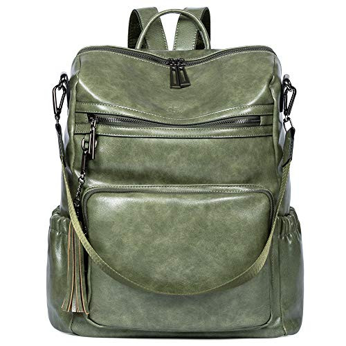 Backpack Purse for Women Fashion Two Toned Leather Designer Travel Large Ladies Shoulder Bags with Tassel green Backpack Purse for Women Fashion Two Toned Leather Designer Travel Large Ladies Shoulder Bags with Tassel green