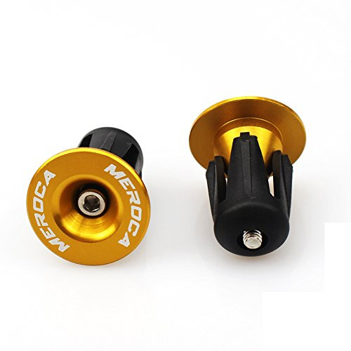 FOMTOR Bar End Plugs 2 Pack Aluminum MTB Road Bike Handlebar End Plugs Bar End Caps (Gold) FOMTOR Bar End Plugs 2 Pack Aluminum MTB Road Bike Handlebar End Plugs Bar End Caps (Gold)