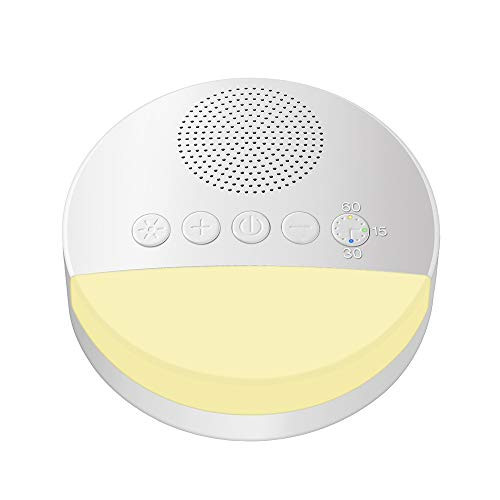 White Noise Machine, KALENI Sleep Sound Machine with 20 Non-looping Soothing Sounds, Portable Travel Sleep Sound Therapy Machine with Night Light and Auto-Off Timer for Baby Kids Adults