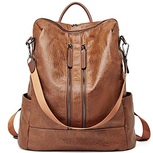 Women Backpack Purse Leather Fashion Travel Casual Detachable Ladies Shoulder Bag Brown