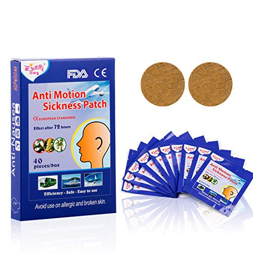 ifory 40 Count Anti Nausea Patches Motion Sickness Patches for Cruise, Plane, Train, Bus, Sea Scikness Patches with Waterproof and Non Drowsy ifory 40 Count Anti Nausea Patches Motion Sickness Patches for Cruise, Plane, Train, Bus, Sea Scikness Patches with Waterproof and Non Drowsy