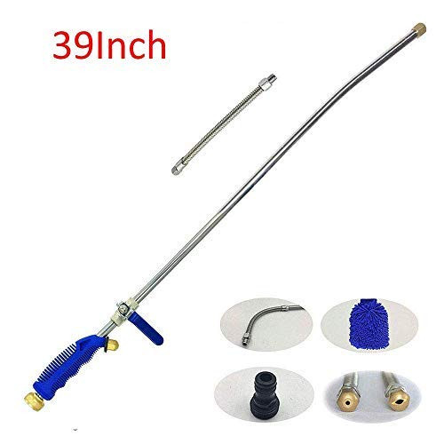 Hydro Jet Power Washer Wand 39'' Extendable Sprayer, Flexible Hose Nozzle, High Pressure Attachment for Car Washer, Window Glass Water Cleaner, 2 Tips Hydro Jet Power Washer Wand 39'' Extendable Sprayer, Flexible Hose Nozzle, High Pressure Attachment for Car Washer, Window Glass Water Cleaner, 2 Tips